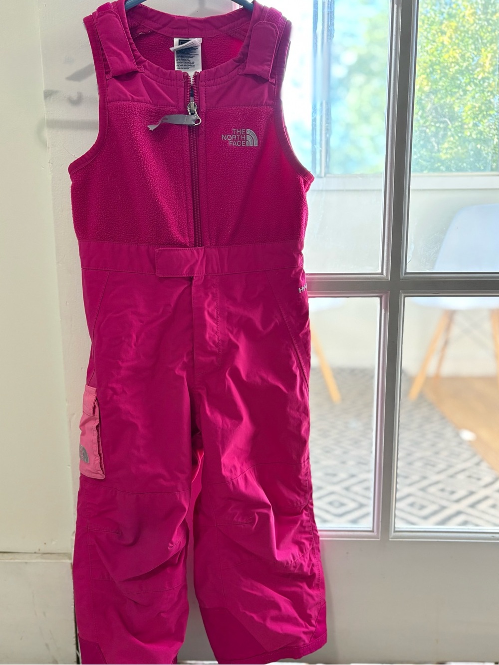 The North Face Girls Bright Pink Insulated Snow Overalls
